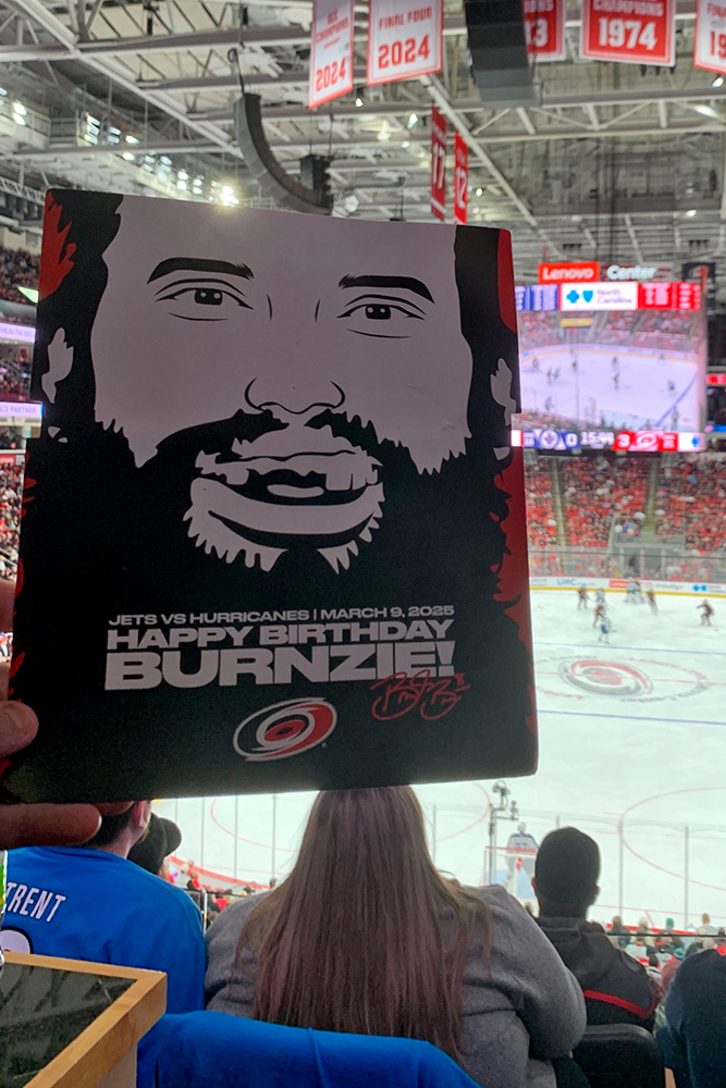 Brent Burns poster birthday Canes game
